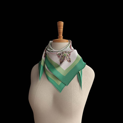 LONI GREEN SATIN SCARF