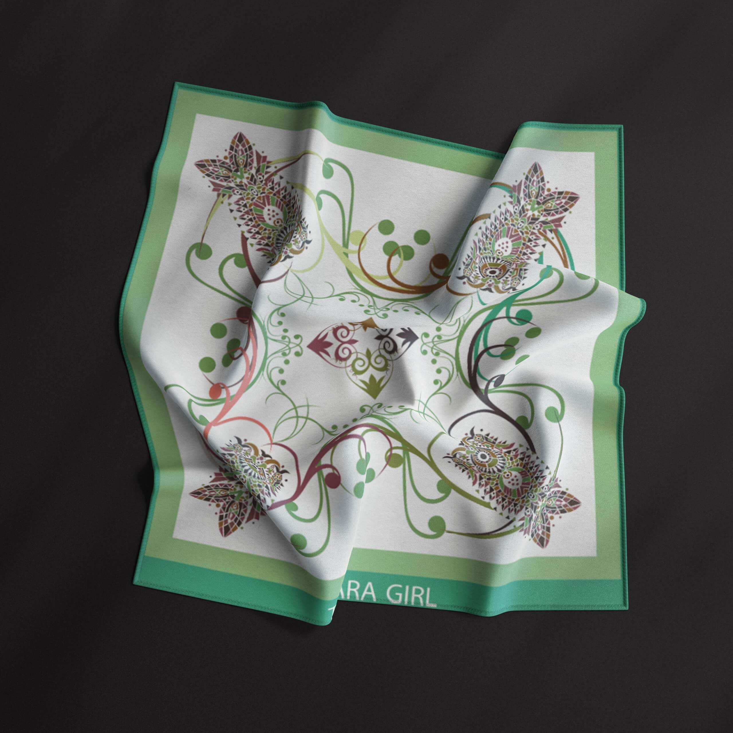 LONI GREEN SATIN SCARF